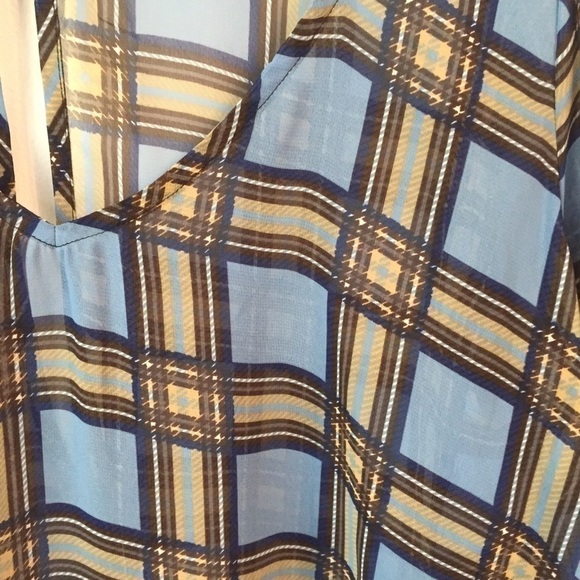 Show Me Your MuMu Sheer Window Pane Plaid Long Sleeve Top - Picture 5 of 8